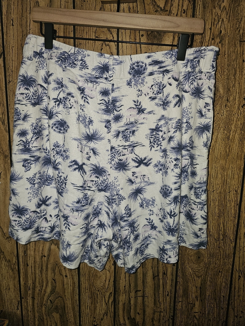 ABERCROMBIE & FITCH Linen Blend Hawaiian Tropical Shorts - Large - Picture 4 of 6